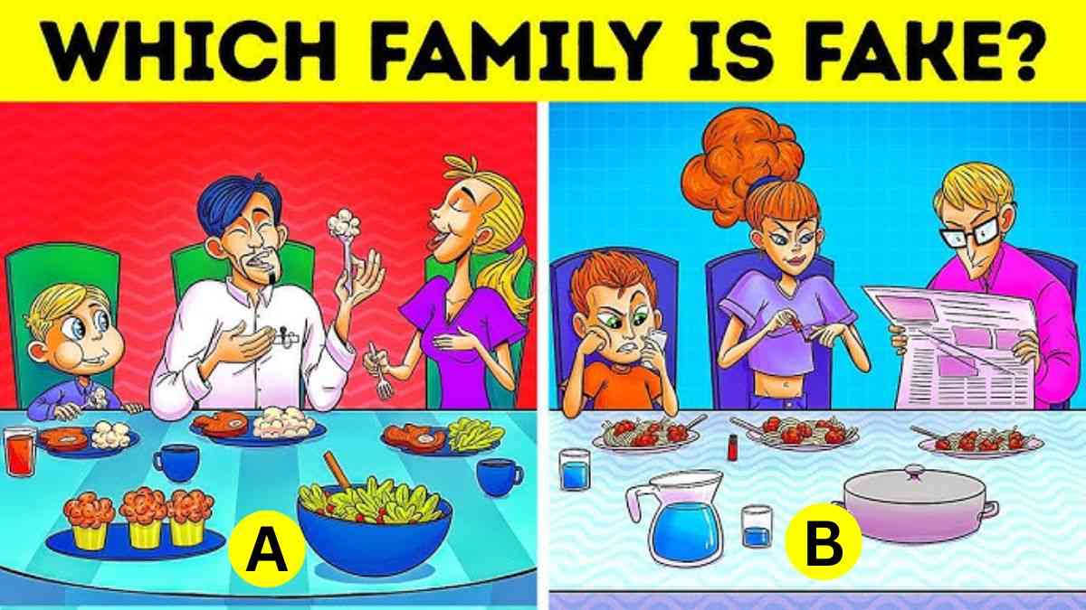 Brain Teaser: Which Family Is Fake? Only 1% Pass This IQ Test In 5 Seconds!