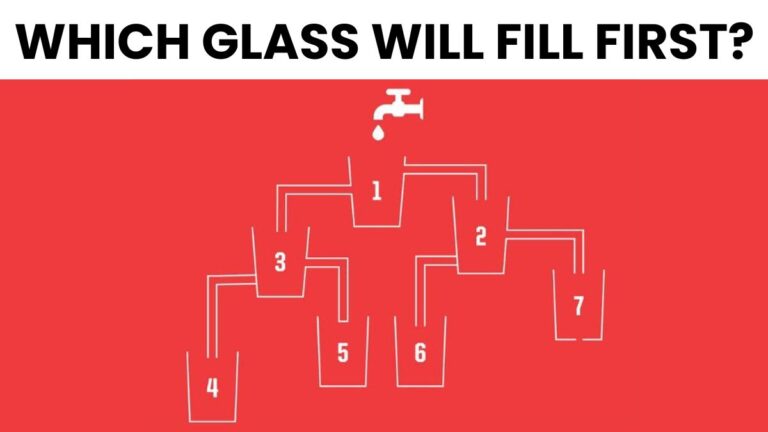 Brain Teaser: Which Glass Will Fill First? Only 1% Pass This IQ Test In 5 Seconds!