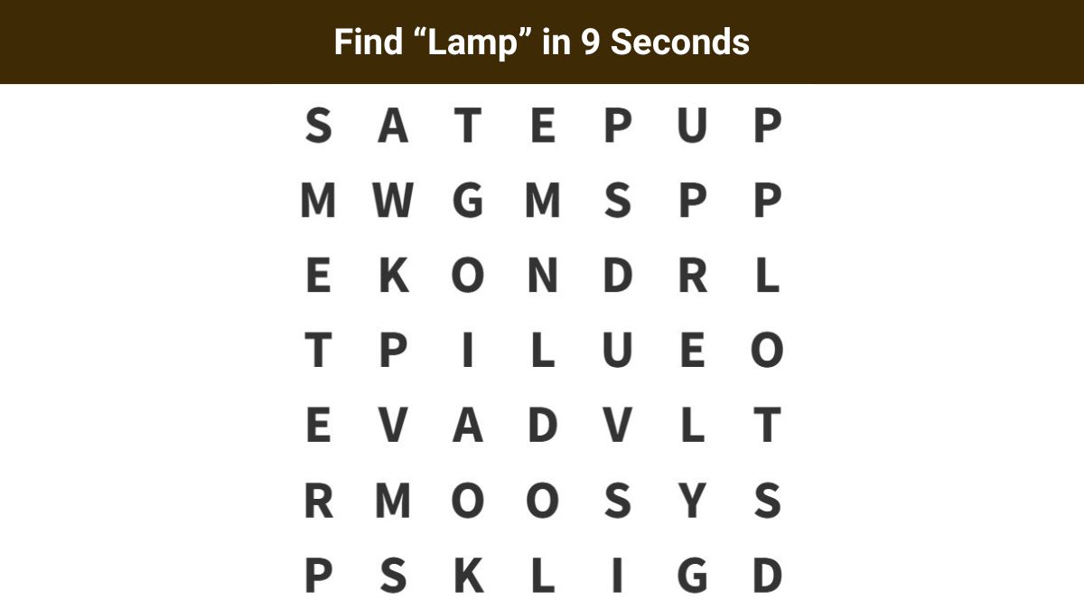 Only the sharpest eyes can find the word “lamp” in 9 seconds!