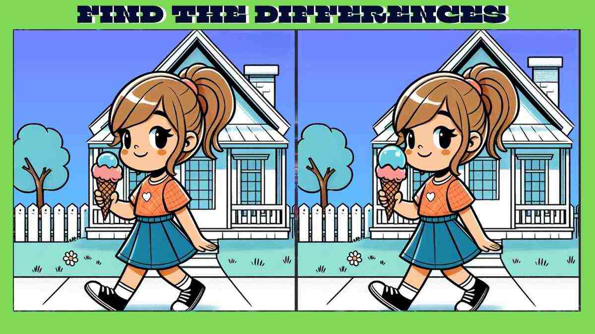 Spot 3 Differences in 17 Seconds in This Girl Having Ice Cream Pictures!