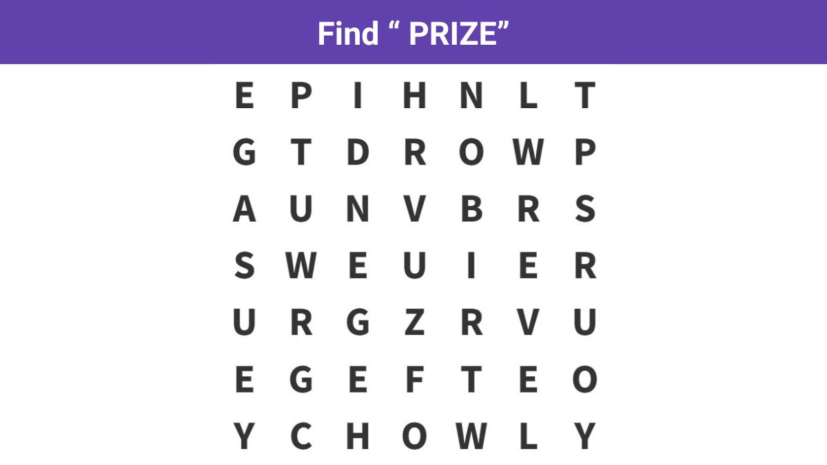 Word Search Puzzle: Only eagle eyes can spot ”prize” in 8 seconds!