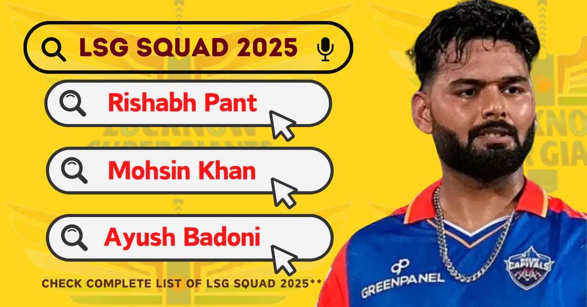 LSG Team 2025 Players List, Price: Check Complete Lucknow Super Giants Squad and Overview