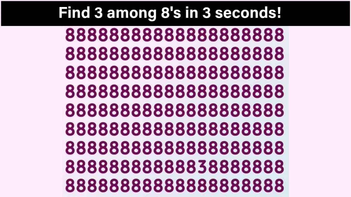 Optical Illusion Challenge: Only HD eyes can find 3 among 8’s in 3 seconds!