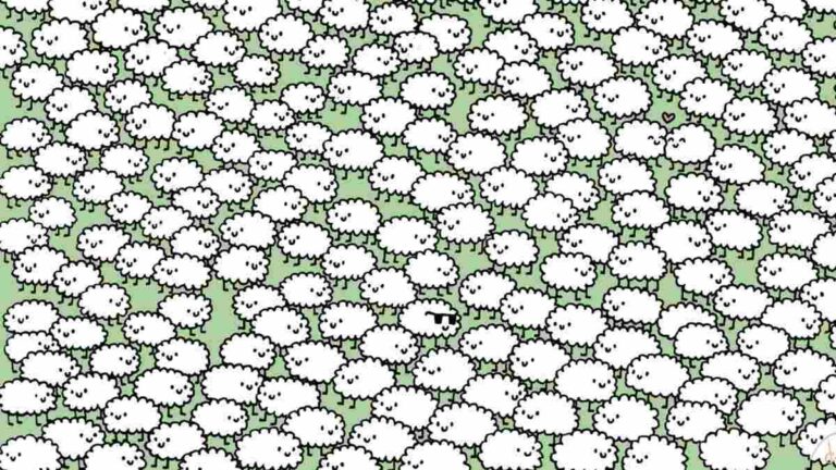 Picture Puzzle IQ Test: Only 2% With Sharp Eyes Can Spot 3 Clouds Among The Sheep In 5 Seconds!