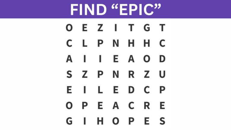 Word Search Puzzle – Find the word ”EPIC” in 8 seconds!