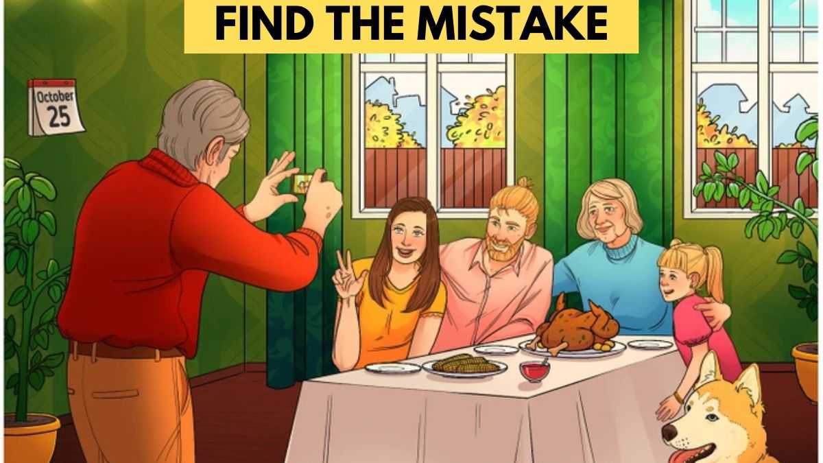 You have an IQ above 140 if you can find the mistake in the Thanksgiving picture in 5 seconds!