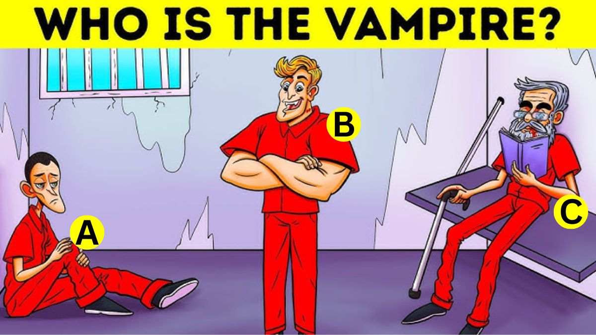 Brain Teaser: Spot Who Is a Vampire? Only 2% Extremely Observant Pass This IQ Test in 5 Seconds!