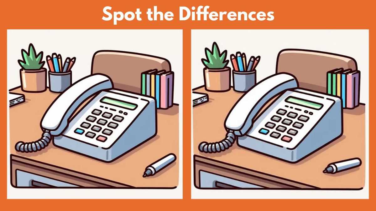 Spot 3 differences between the office desk pictures in 17 seconds!