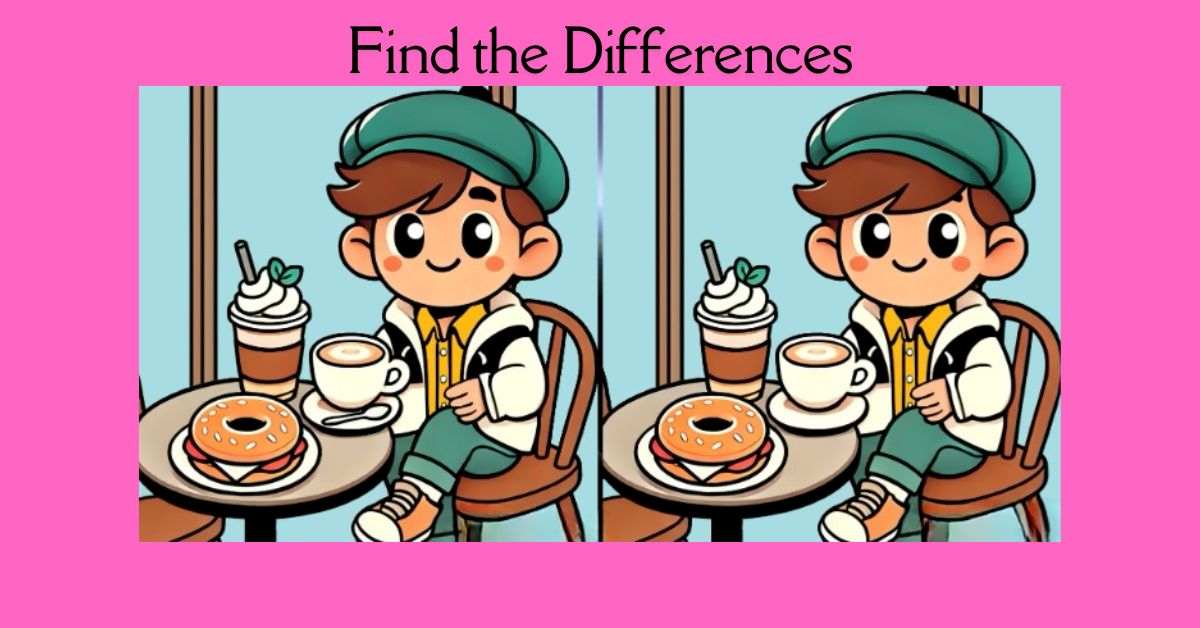 Spot the 3 Differences in Boy Enjoying Coffee– Beat the 27-Second Challenge!