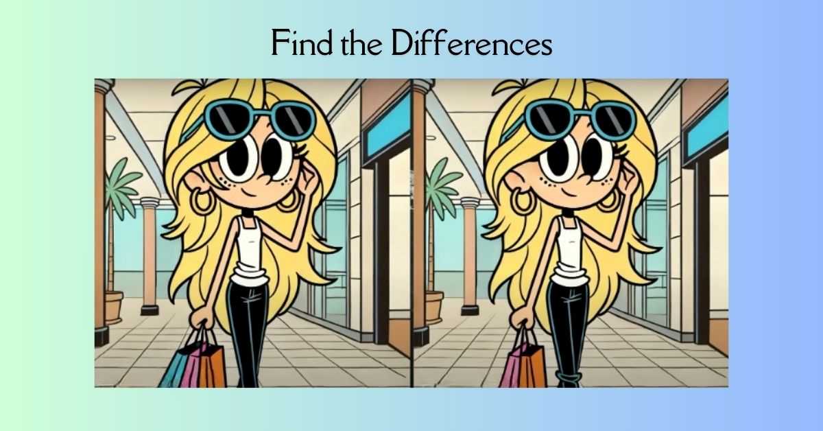 Spot the 3 Differences in Girl Carrying Shopping Bags– Beat the 21-Second Challenge!