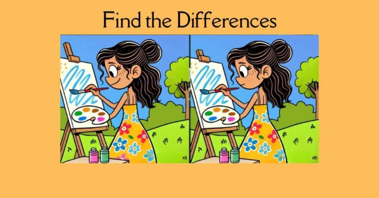 Spot the 3 Differences in Girl Doing Painting– Beat the 25-Second Challenge!