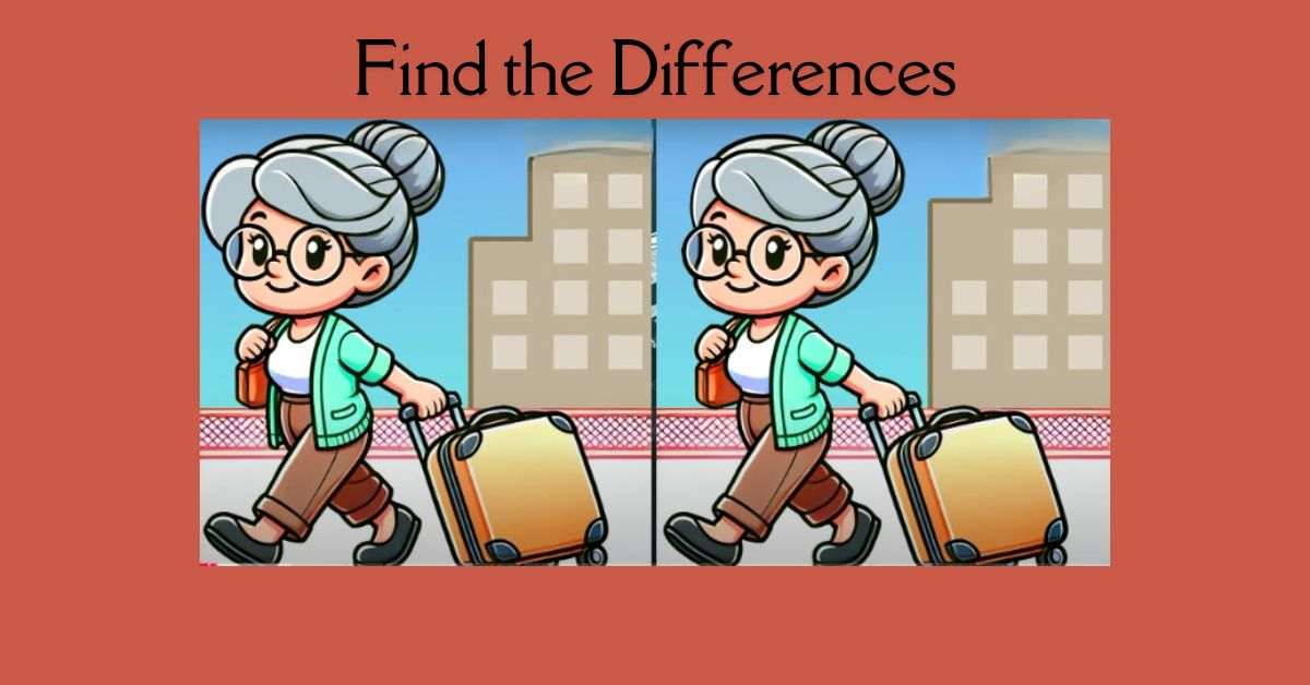 Spot the 3 Differences in Lady Carrying Travelling Bag– Beat the 21-Second Challenge!