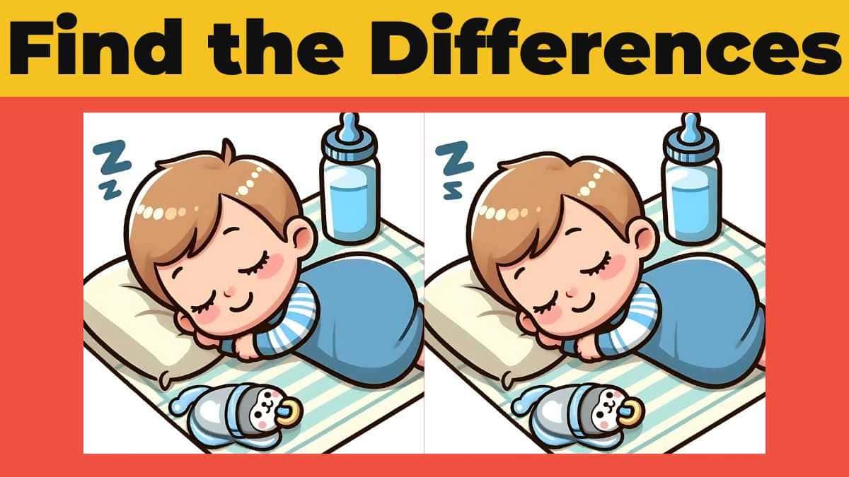 Spot the Differences Between the Sleeping Baby Pictures in 12 Seconds!