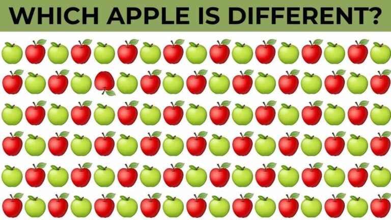 Optical Illusion: You have 20/20 vision if you can find a different apple in 3 seconds!