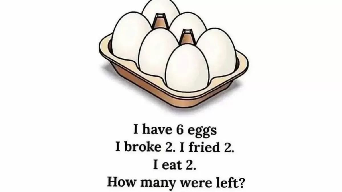 Brain Teaser IQ Test: How Many Eggs Are Left? 1% Intelligent Answer Correctly in 8 Seconds!