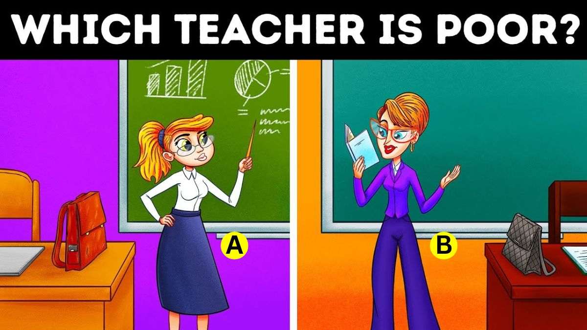 Brain Teaser IQ Test: Test Your Attention to Detail! Spot The Poor Teacher In 5 Seconds!