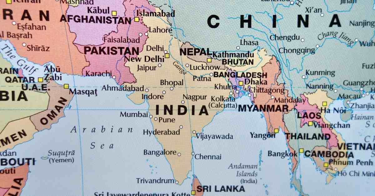 List of Neighbouring Countries of India with Boundaries and Name