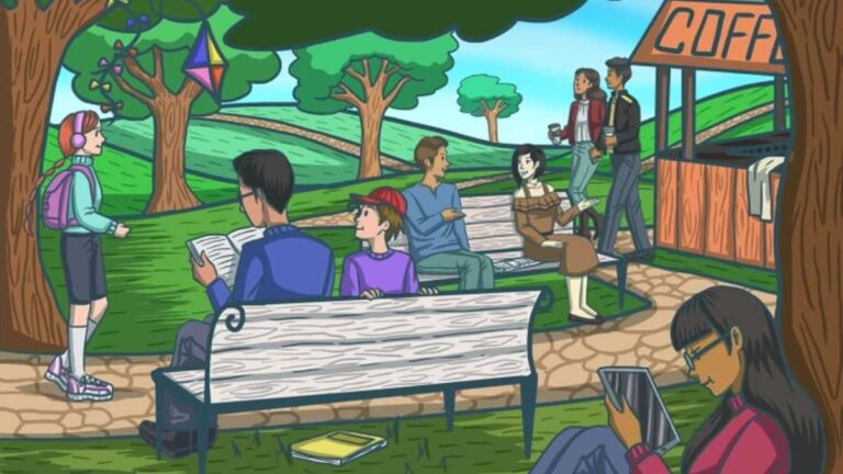 Optical Illusion IQ Test: Spot The Newspaper In This Park Scene! You Have Only 5 Seconds!