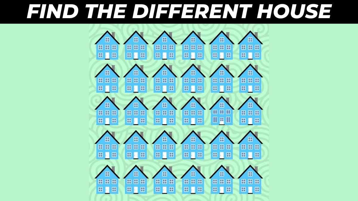 Optical Illusion: Test your visual acuity by finding the different house in 7 seconds!