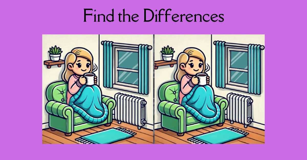 Spot the 3 Differences in Girl Enjoying Coffee– Beat the 19-Second Challenge!