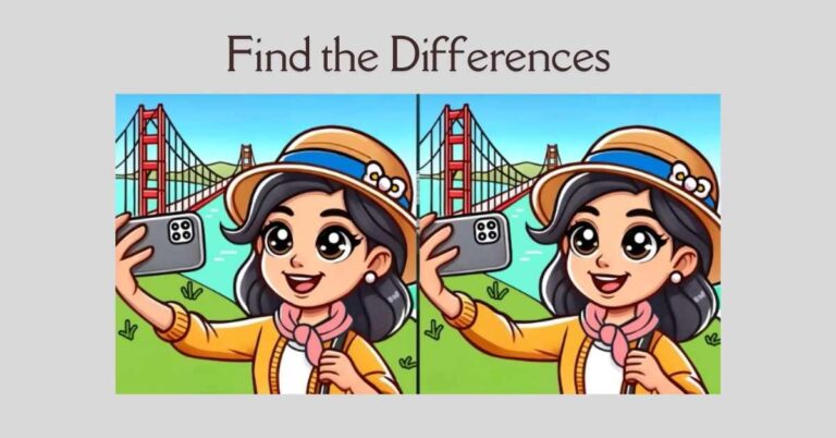 Spot the 3 Differences in Girl Taking Selfie– Beat the 23-Second Challenge!