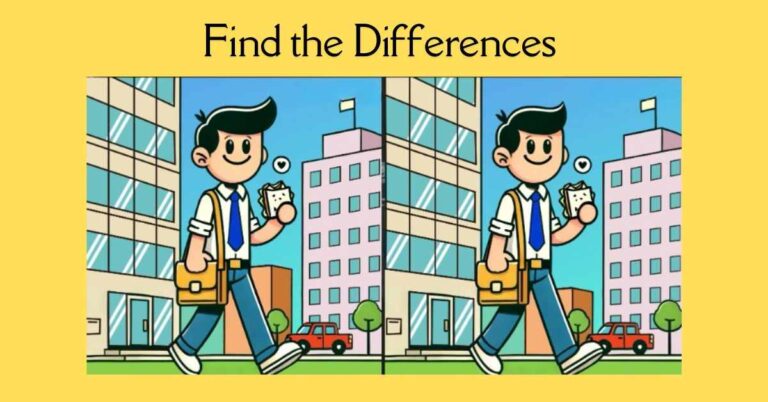 Spot the 3 Differences in Guy Going to Office– Beat the 29-Second Challenge!