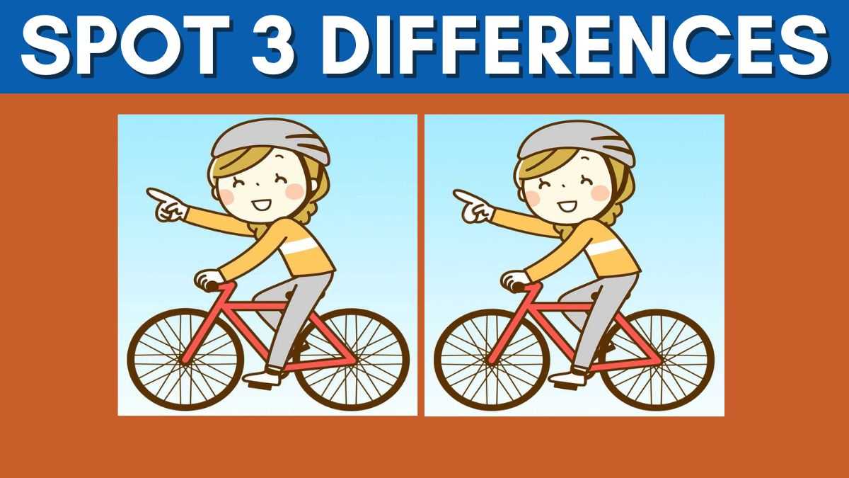 Spot the Differences: Spot 3 Differences Between the Girl Cycling Pictures in 18 Seconds!