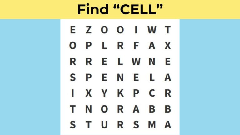 Word Search Puzzle: Can you find the word” CELL” in just 5 seconds?