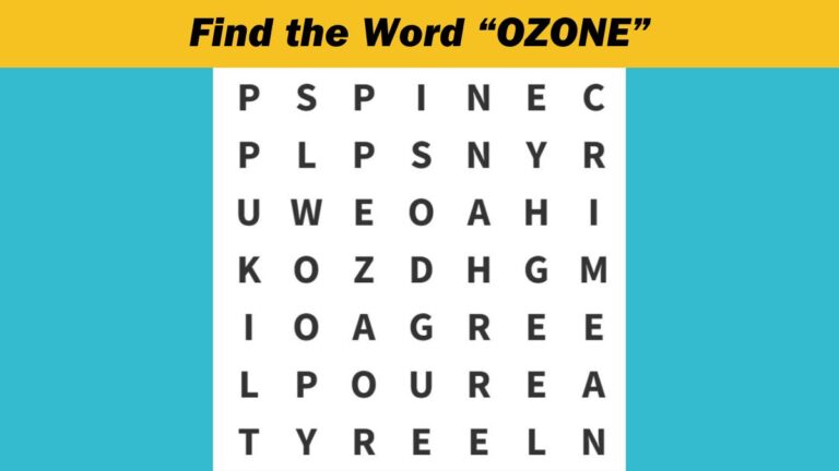 Word Search Puzzle: Find the word ”OZONE” in 7 seconds!