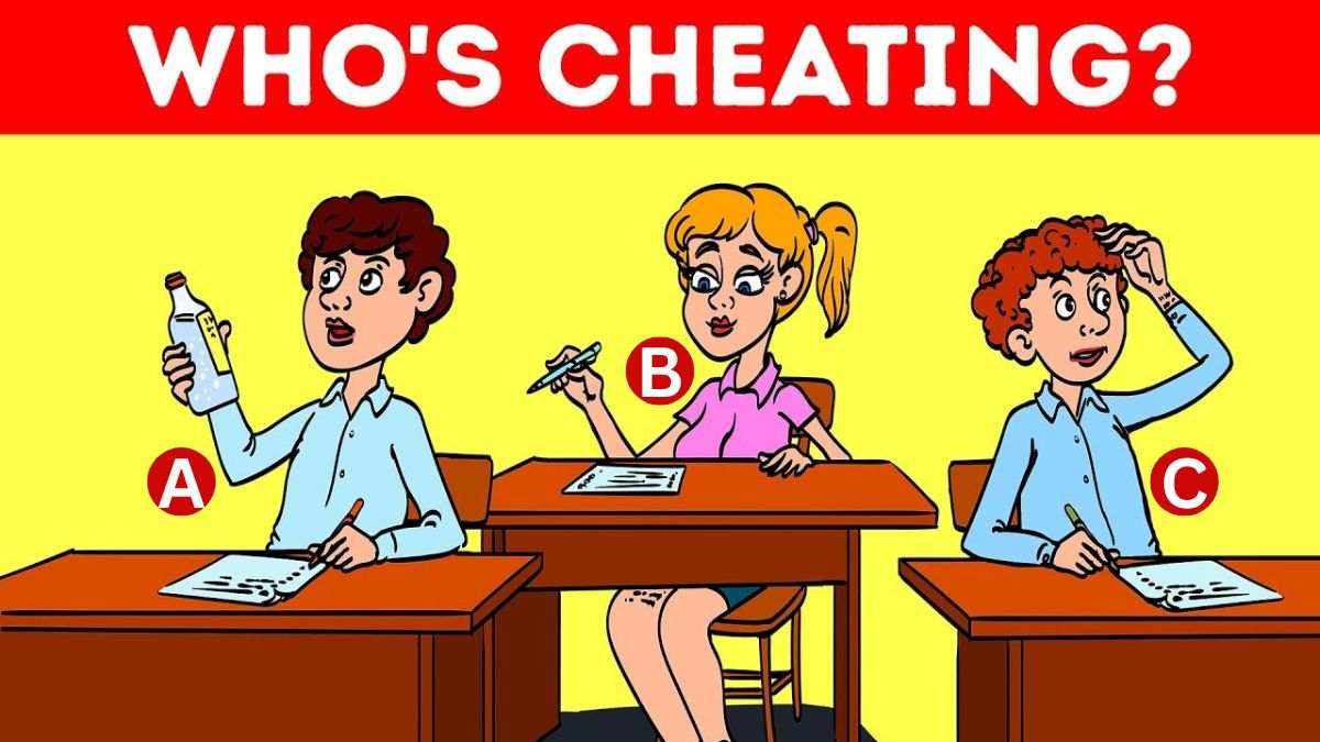 Brain Teaser IQ Test: Spot Who Is Cheating In The Exam? Only 1% Highly Attentive Answer Correctly In 5 Seconds!