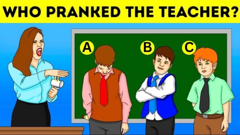 Brain Teaser IQ Test: Spot Who Pranked the Teacher? Only 1 Out 5 People Answer Correctly In 5 Seconds!