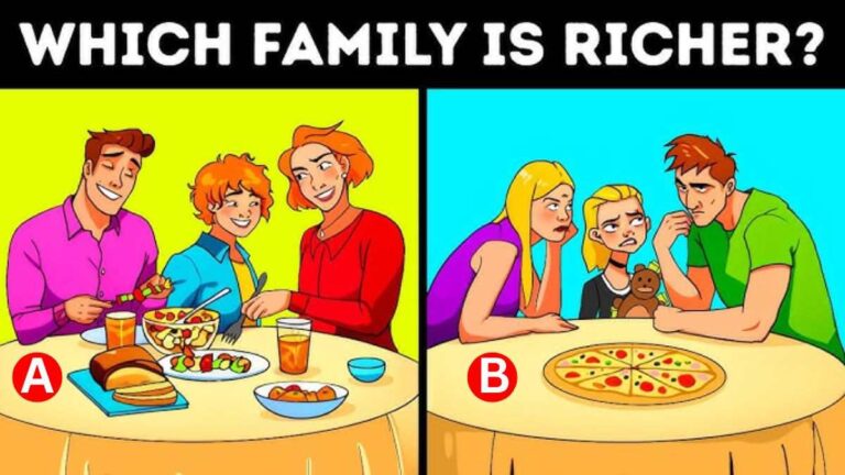 Brain Teaser: Spot Which Family Is Richer? Channel Your Inner Sherlock To Pass This IQ Test In 5 Seconds!