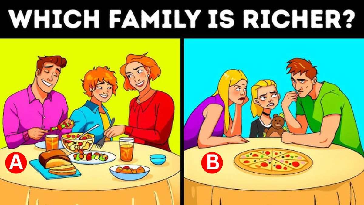 Brain Teaser: Spot Which Family Is Richer? Channel Your Inner Sherlock To Pass This IQ Test In 5 Seconds!