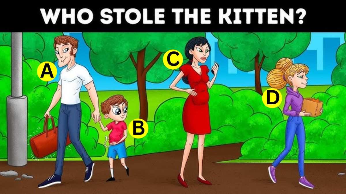 Brain Teaser: Spot Who Stole The Kitten? Only Highly Observant Will Pass This IQ Test In 5 Seconds!