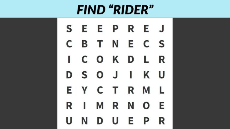 Only the sharpest eyes can find “RIDER” in 7 seconds!