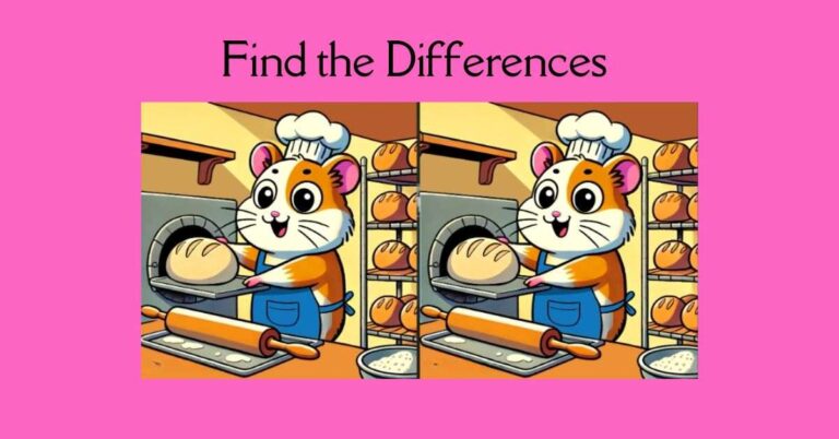 Spot the 3 Differences in Hamster Baking Bread– Beat the 29-Second Challenge!