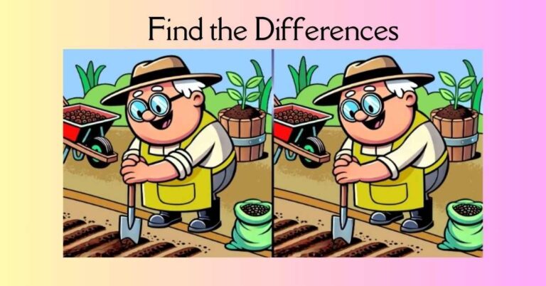 Spot the 3 Differences in Old Man Doing Farming– Beat the 29-Second Challenge!