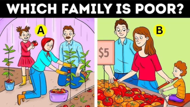 Brain Teaser: Spot Which Family Is Poor In 5 Seconds? Only 1% Genius Pass This IQ Test!