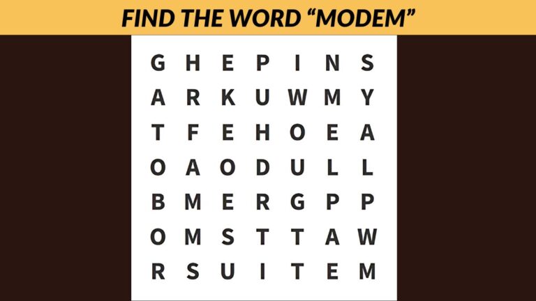 Only eagle eyes can spot the word “MODEM” in this word puzzle in 7 seconds!