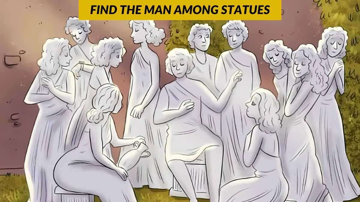 You have the most observant eyes if you can spot the hidden man among the statues in 5 seconds!