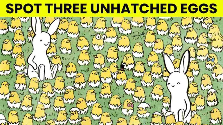 Picture Puzzle IQ Test: Can You Spot 3 Unhatched Eggs Among The Chicks In 5 Seconds?