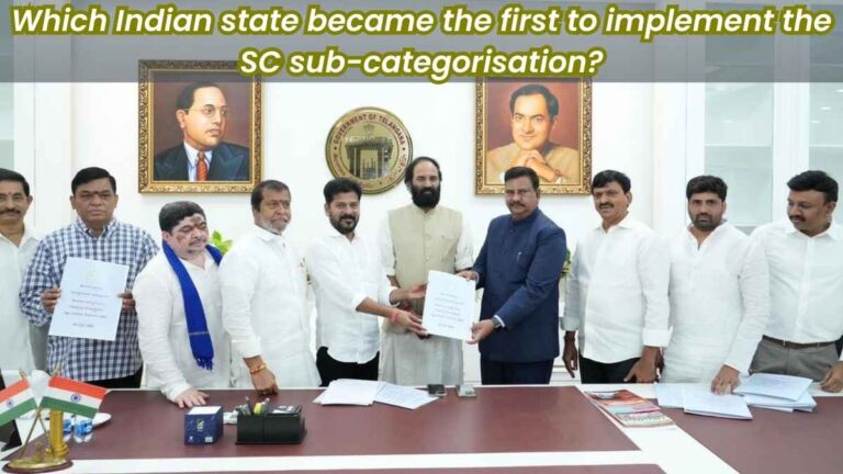 Which Indian state became the first to implement the SC sub-categorisation?
