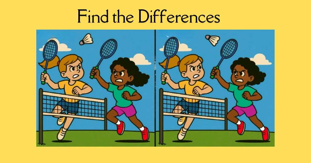 Spot the 3 Differences in Girls Playing Badminton Beat the 21-Second Challenge!