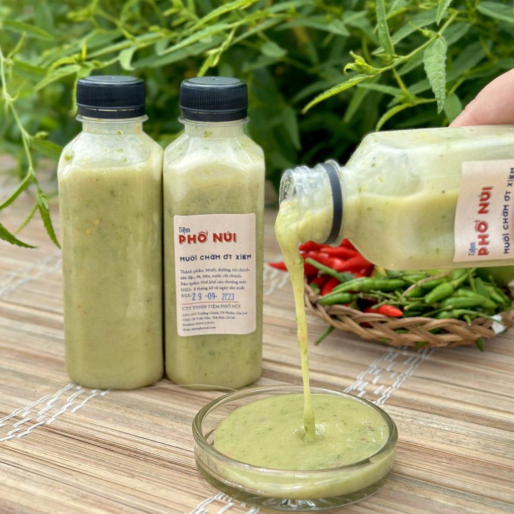 muối ớt xanh chấm thịt nướng