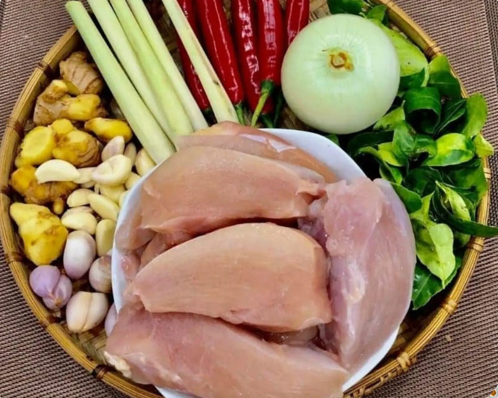 nguyên liệu làm khô gà lá chanh