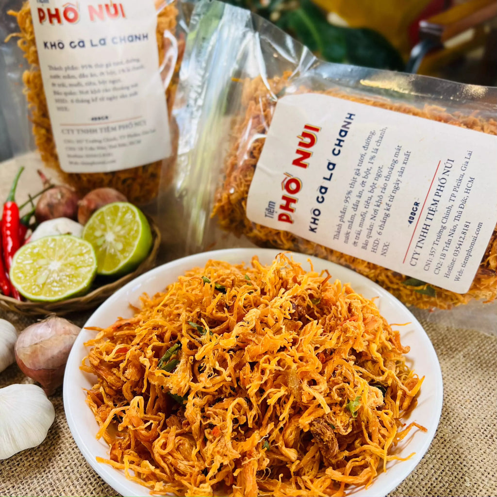khô gà lá chanh tiệm phố núi